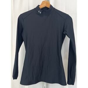 UNDER ARMOUR Womens ColdGear Compression Mock Long Sleeve Top Black Size M
